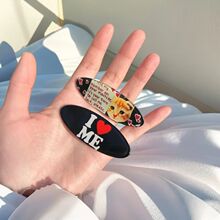 小红书同款猫咪字母发夹甜美少女心刘海侧边夹学生可爱椭圆碎发夹