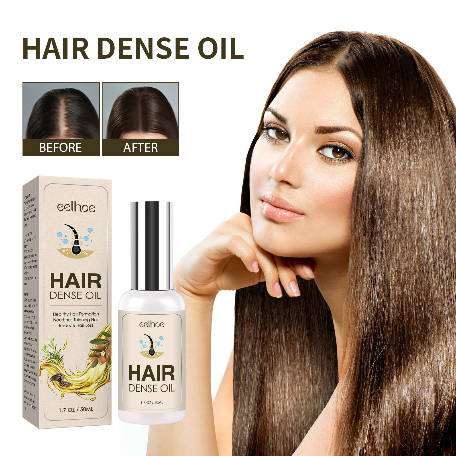 EELHOE thick hair essence repairs dull and tough hair roots scalp massage care thick hair essential oil_voghion.com