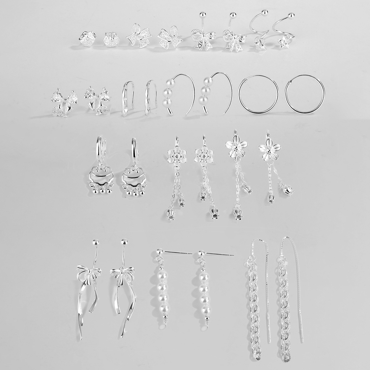 1g Weight 925 Sterling Silver Ear Needle Material Drop Earrings, Ear Studs Classification 1 Pair Quantity Daily Occasion 925 Sterling Silver Material Bow Knot Pattern All Seasons Season Women's Gender Plating Design Elegant, Simple Style Style 1 Pair 925 Sterling Silver 925 Sterling Silver Earrings Bow Knot Drop Earrings Ear Studs 18