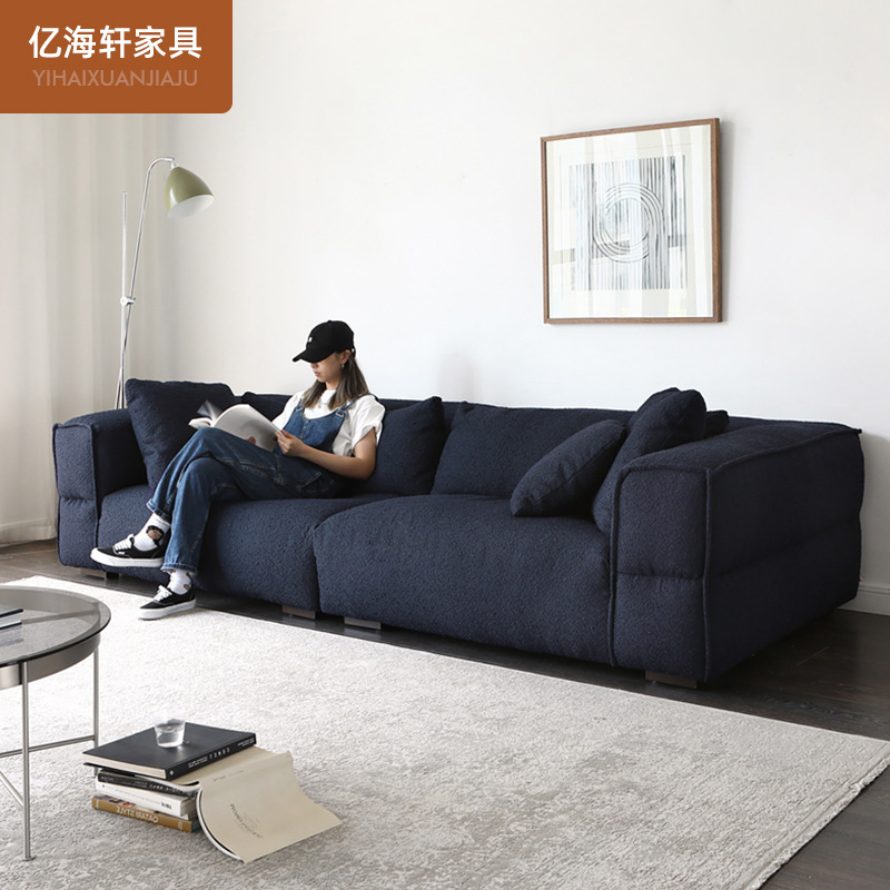 Tofu bloque pequeño apartamento sofá sala de estar combinación francés luz lujo Internet celebridad de tres asientos sofá al por mayor