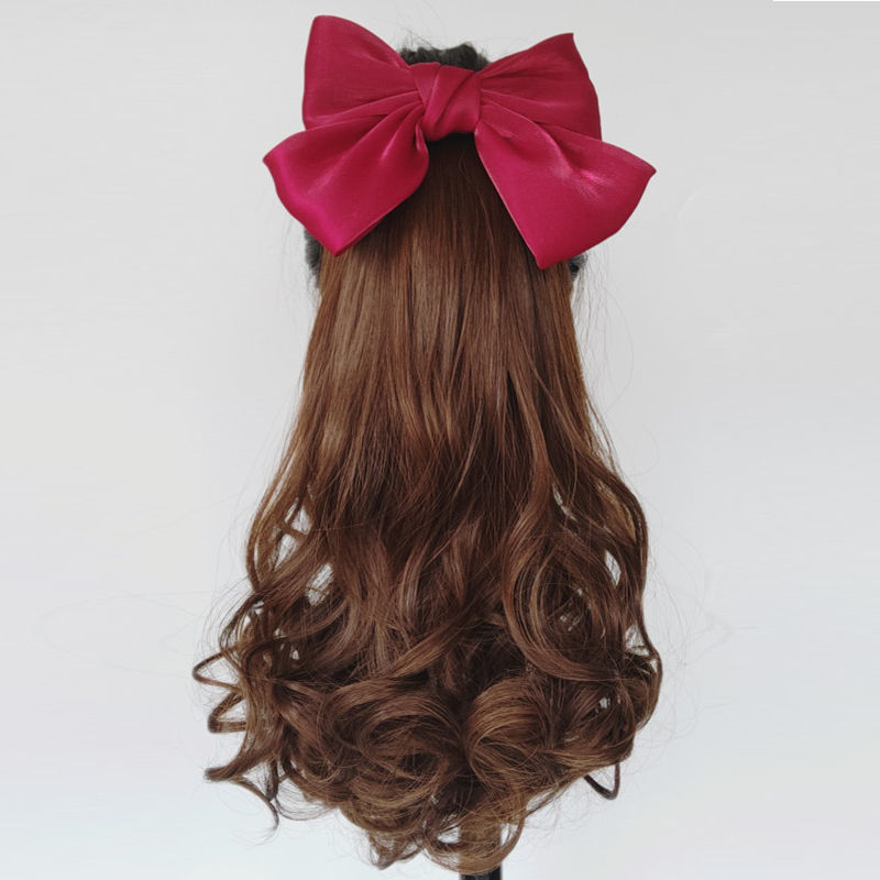 Nueva Cola de Caballo peluca femenina arco largo rizado pelo insertar peine natural rollo Internet celebridad agua ondulación agarre Correa cola