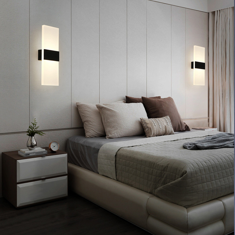 Lámpara de pared recargable Lámpara de noche de dormitorio Lámpara de pared de pasillo de escalera creativa de hotel Lámpara de pared led de sala de estar minimalista moderna