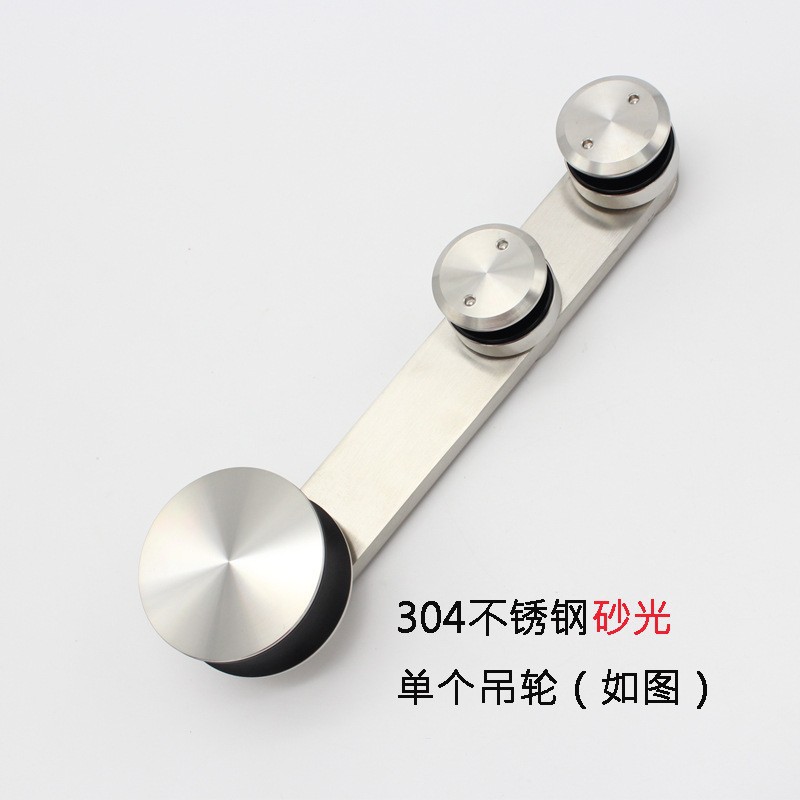Polea colgante de puerta corredera de vidrio americano personalizado de acero inoxidable 304 rueda colgante de puerta corredera de vidrio de ducha hardware de puerta corredera
