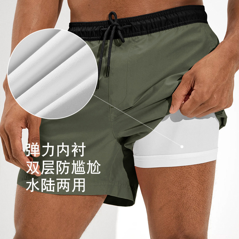 Men's Swimming Trunks Anti-Embarrassment Men's Swimsuit Quick-Drying Beach Pants 2025 New Hot Spring Swimming Trunks Fake Two-Piece Sports Shorts Men's Swimming Trunks Anti-Embarrassment Men's Swimsuit Quick-Drying Beach Pants 2025 New Hot Spring Swimming Trunks Fake Two-Piece Sports Shorts