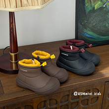 儿童冬季大头防滑防踢雪地靴2025新款男童加厚防水保暖棉靴女童靴