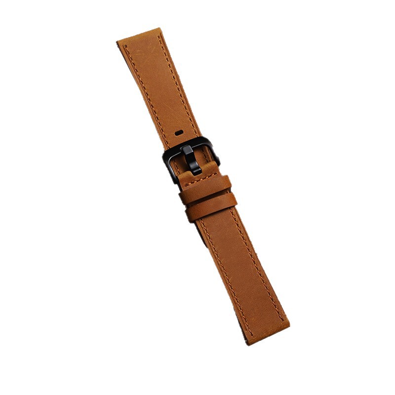 Apple iwatchsS10 Samsung Huawei GT45 Xiaomi 8/9pro クレイジーホースパターンつや消しレザーピンバックルウォッチに適しています。|undefined