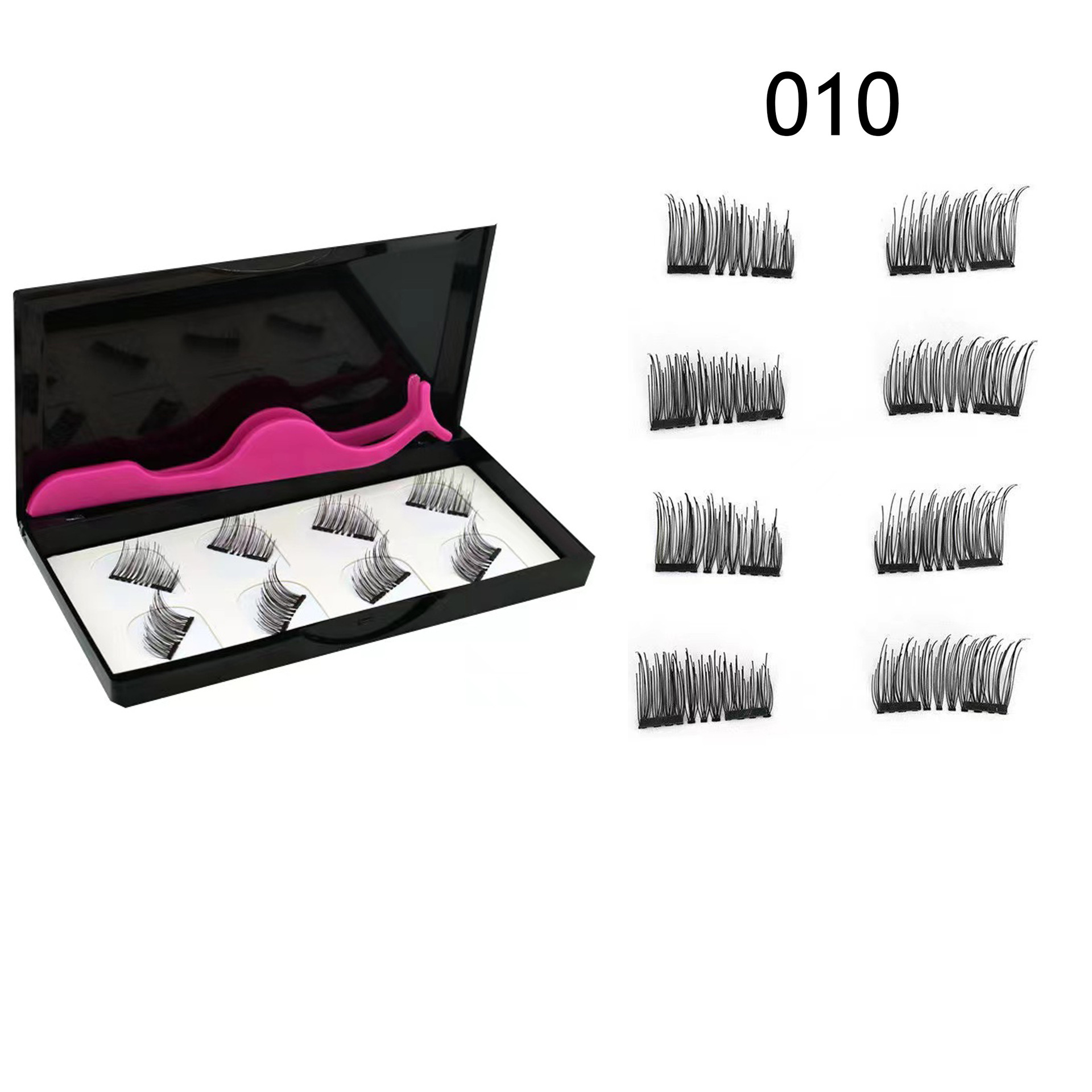 En stock pestañas magnéticas 8 piezas pestañas falsas magnéticas transfronterizas exclusivas pestañas magnéticas sin pegamento accesorios de comercio exterior de Europa y América