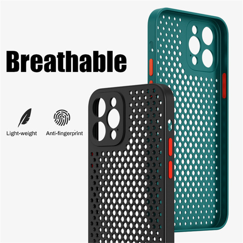 Apple 15 Case Cooling Honeycomb Breathable Hollow iPhone 14 Protective Cover for 13 Pro Max Soft 12 Case