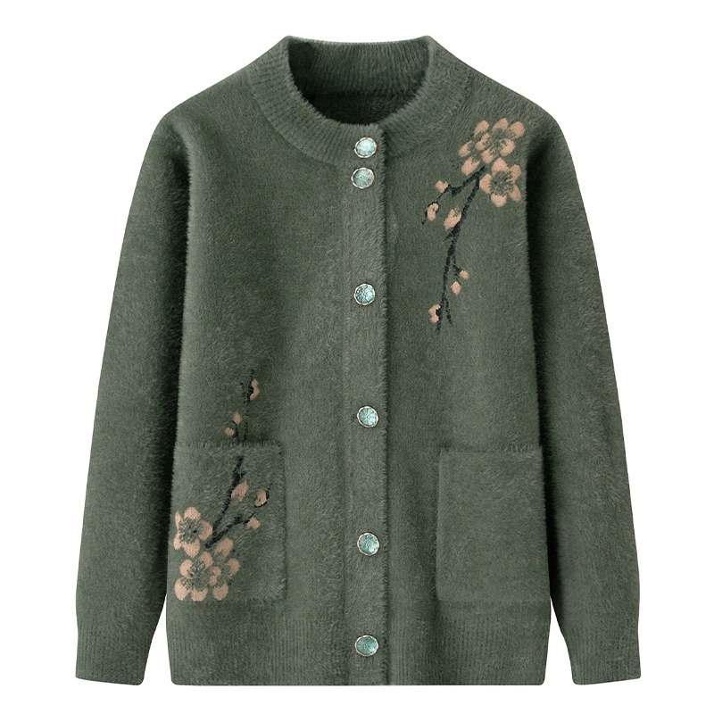 Весна и осень вязаные свитера для пожилых людей