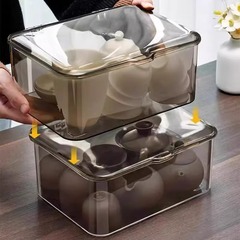 茶器収納ケース蓋付き防塵透明茶卓茶茶茶杯整理保管工夫ティーポット棚