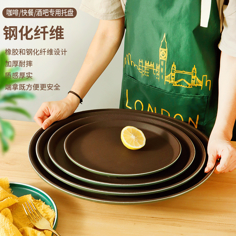 bandeja rectangular de plástico super grande bandeja redonda antideslizante hotel restaurante KTV bandeja de transferencia comercial bandeja de té