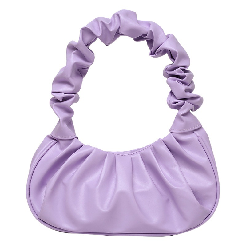 Bolso de mujer de estilo coreano de comercio exterior 2023 nuevo bolso plisado de nube de color sólido bolso simple de las axilas de las mujeres bolso de hombro dulce