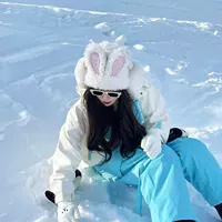 Декоративный чехол для лыжного шлема с милыми ушками кролика, аксессуар для лыж, теплая ветрозащитная шапка-пуловер