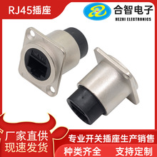 D型面板固定直通模块银色RJ45网络网线数据信号对接头CAT6网络接