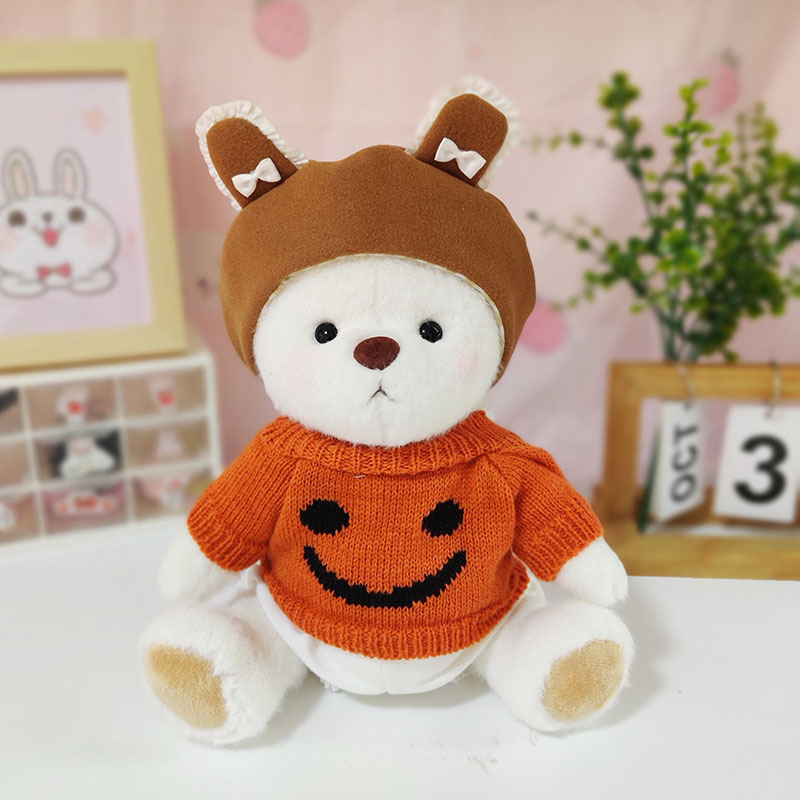 Medio Lina conjunto oso muñeca suéter traje Panda suéter + Panda sombrero cerveza CAMBIO DE MUÑECA