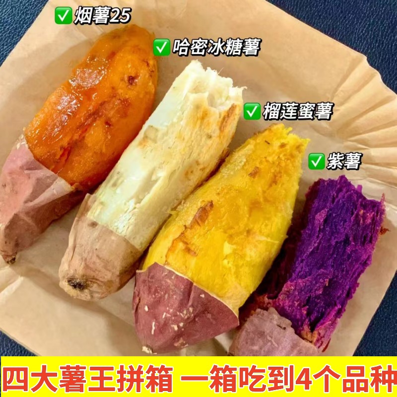 广西红薯四大薯王拼箱榴莲蜜薯哈蜜冰糖蜜薯烟薯紫薯新鲜番薯包邮