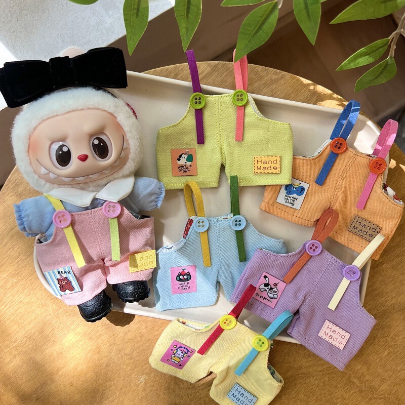 [Doll Overalls] First, Second and Third Generation Labubu Accessories Animal Macaron Colorful Overalls Dress-Up Baby Clothes