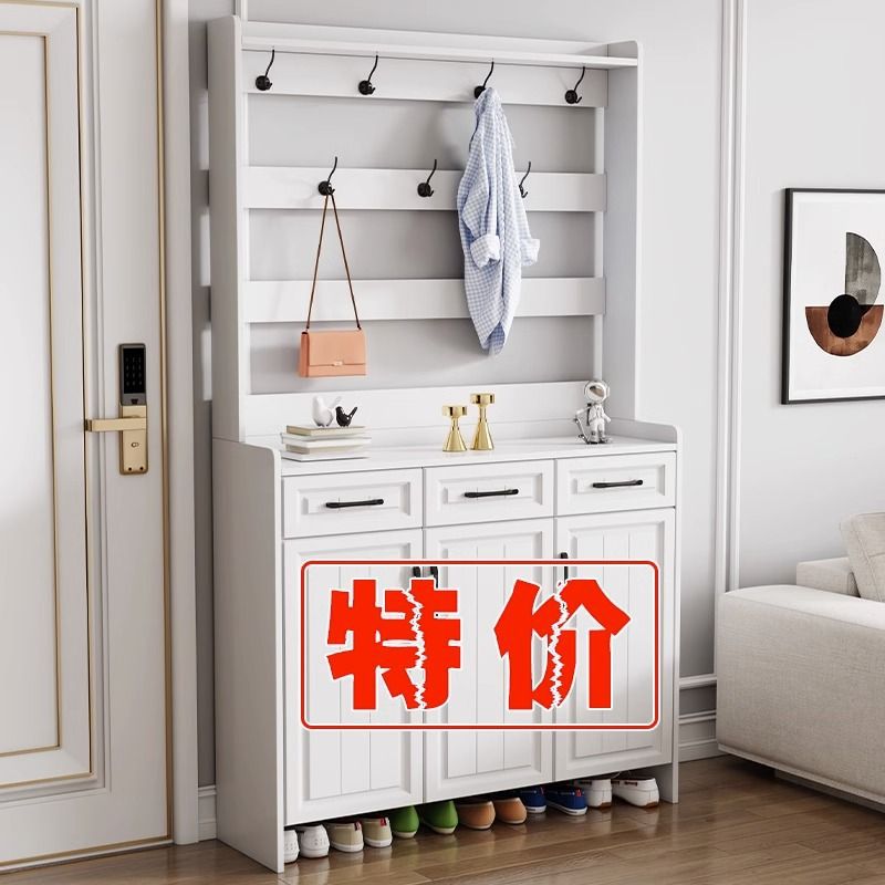 Shoe Cabinet Household Doorway Large Capacity Coat Rack Entrance Cabinet Integrated Household Shoe Cabinet Balcony Storage Cabinet Household Shoe Cabinet