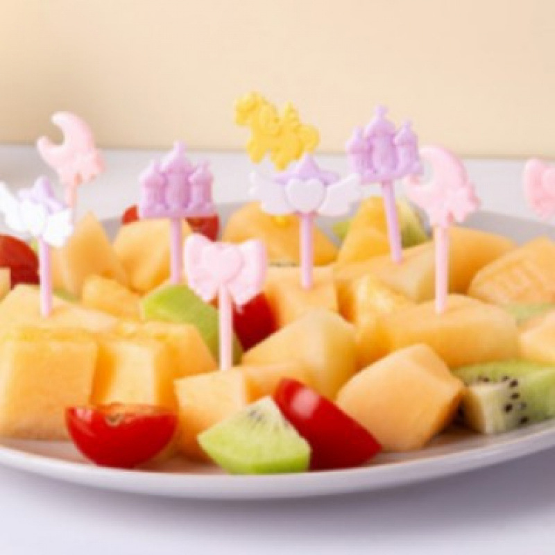 Japón hogar dibujos animados horquilla de fruta creativa para niños animales lindos horquilla de fruta de plástico set Bento stick