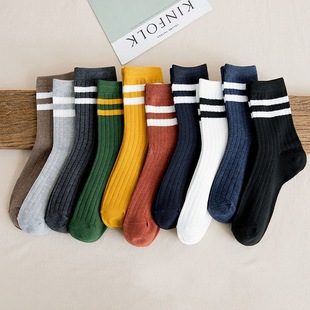Socks Men's Mid-barrel Spring and Autumn Long-barrel Sweat-absorbent Deodorant Japanese Sports Men's Socks Korean-style Ins Fashionable Socks
