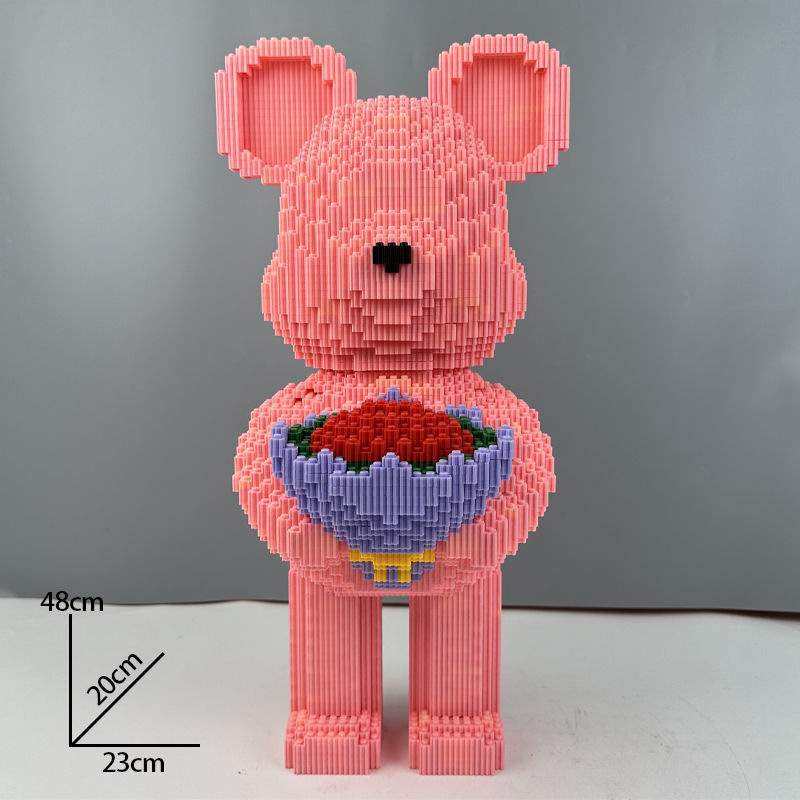 Nuevo oso de bloques de construcción de gran tamaño de 50cm compatible con bloques de construcción de Lego juguete de pellets ensamblado niño regalo de cumpleaños para niña