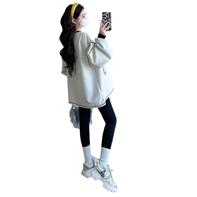 春の服の韓国版の妊婦のファッションは年齢を減らします。|undefined