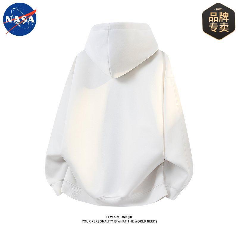 NASA品牌高级感休闲连帽卫衣男秋季新款情侣运动宽松长袖开衫外套|undefined