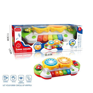 Cross-border children's early education hand drum toy baby multi-function sound and light music cartoon electronic organ toy wholesale