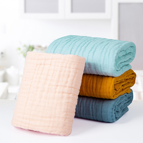 Candy color children's quilt 110*110CM cotton gauze six layers of gauze separate mesh bag baby blanket