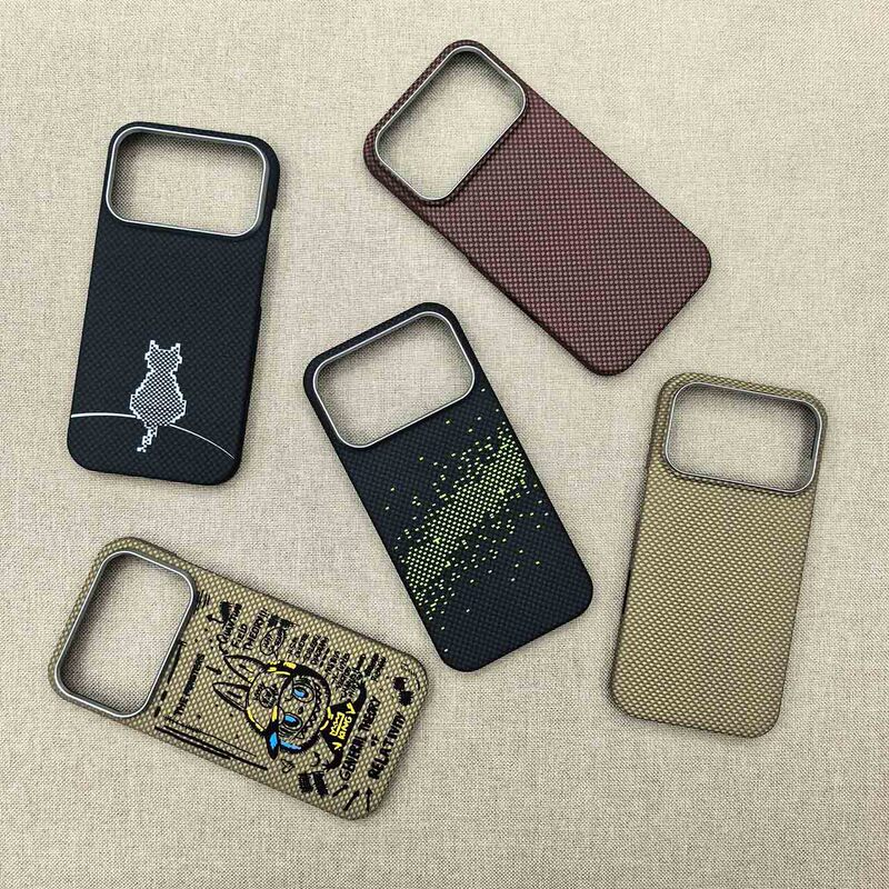 Suitable for Iphone17Promax Kevlar Mobile Phone Case 17Pro Carbon Fiber Magnetic Protective Cover New Wholesale