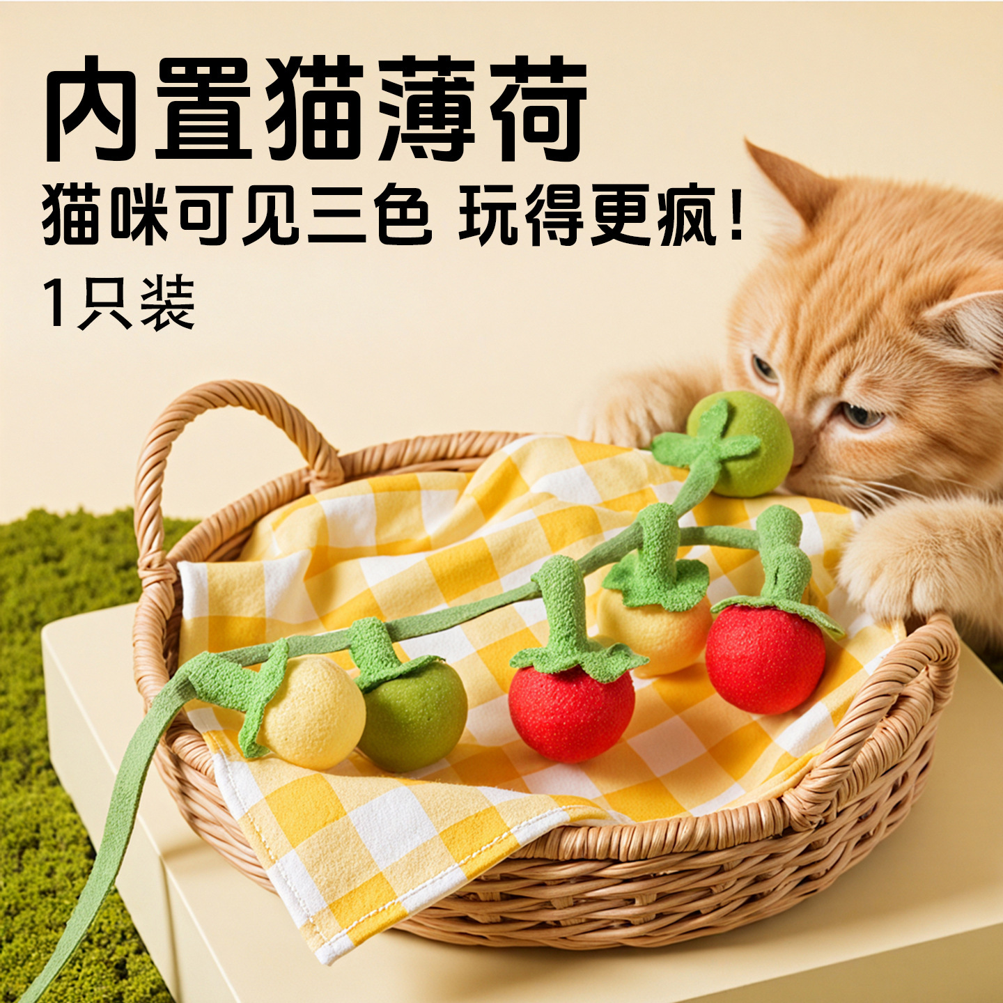 작은 토마토 한 다발 [벨 내장 + 캣닢]