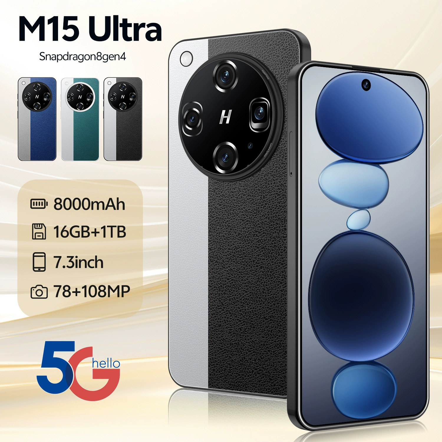 Новый кросс-бортовой M15 Ultra Android все-в-одном 16+1T умный 5G мобильный телефон источник производитель оптовая и дистрибуция