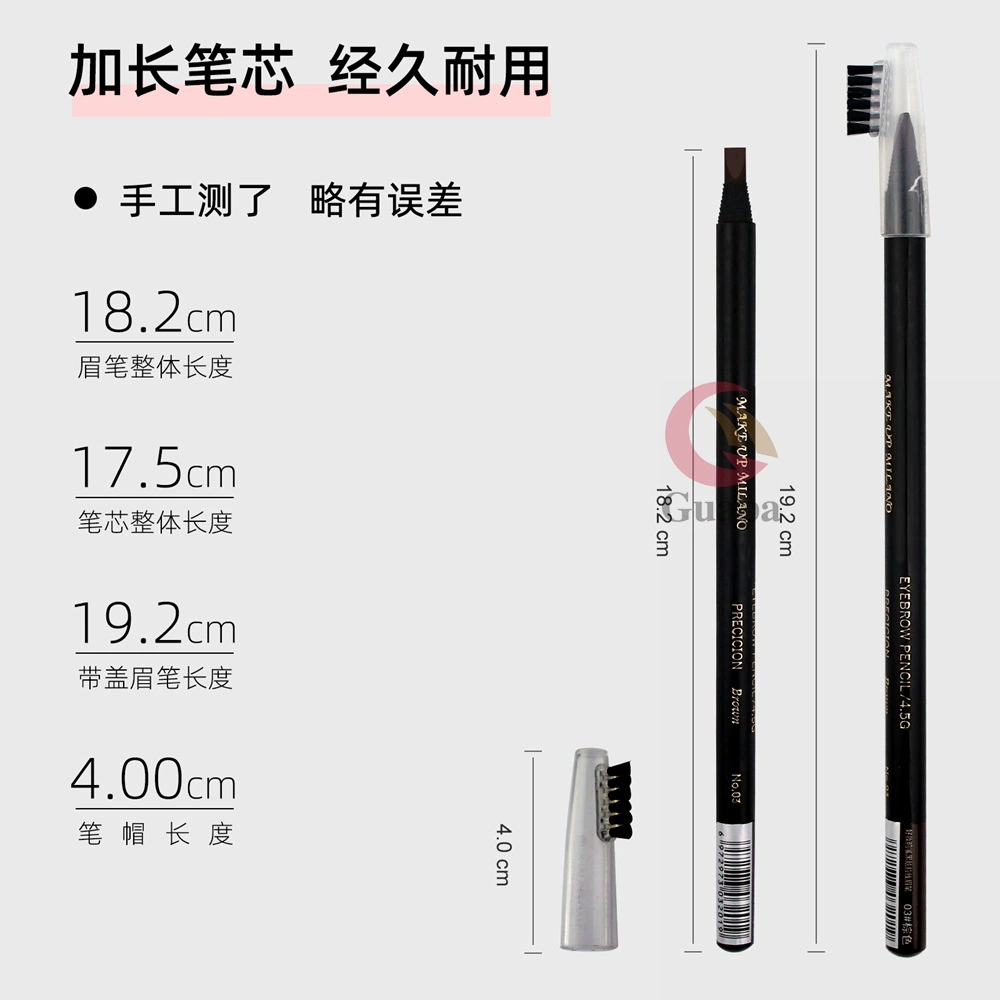 Водостой pencil для бровей с шнуром, натуральная и перманентная формула, не выцветает