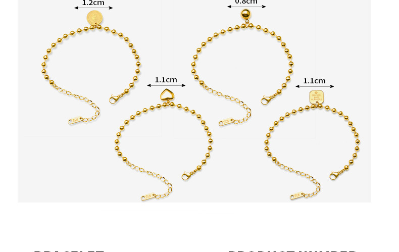 Bracelet Boule En Acier Géométrique De Style Palais Rétro Bracelet En Or Véritable 18 Carats Plaqué En Acier Au Titane display picture 1