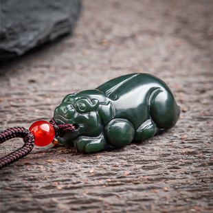 Natural old material Hetian Jade Jade brave pendant genuine jade pendant men's necklace women Wholesale