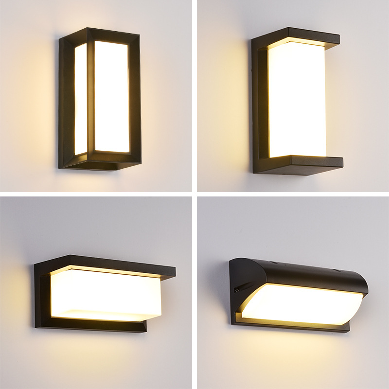 Lámpara de pared al aire libre impermeable al aire libre patio inducción balcón pared exterior escaleras pasillo puerta Super brillante iluminación LED lámpara de pared
