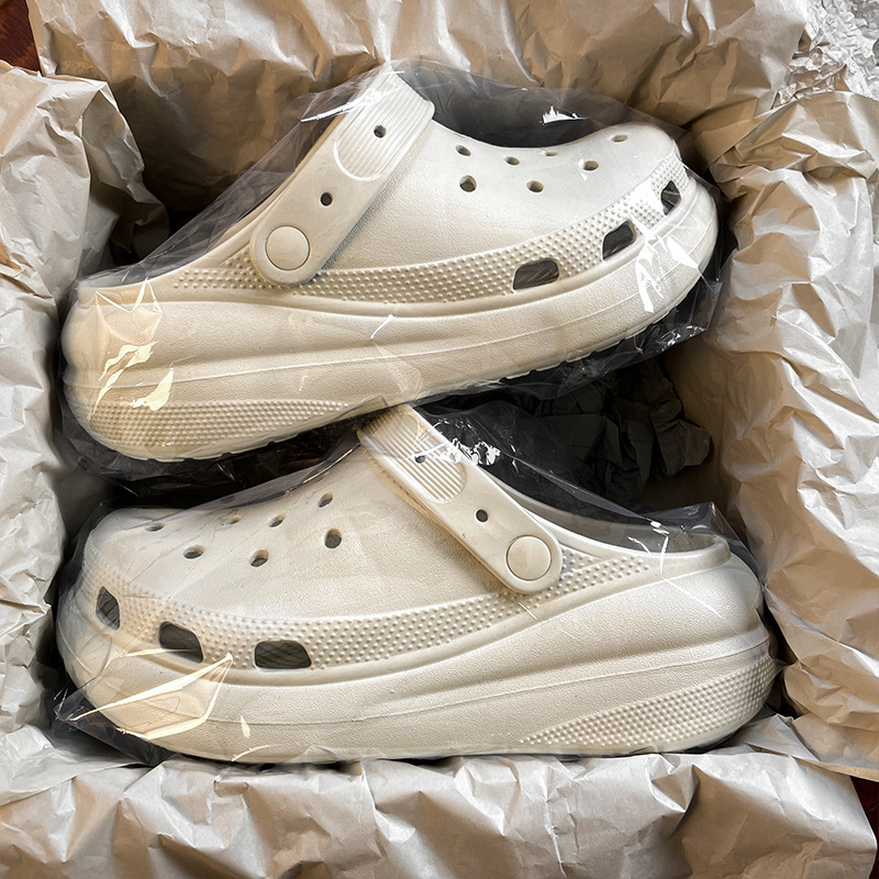 Cloud Puff Croc Shoes Women's 2025 New Anti-Slip Anti-Odor Thick Sole Heightening Summer Sandals Men's Outerwear Slippers Cloud Puff Croc Shoes Women's 2025 New Anti-Slip Anti-Odor Thick Sole Heightening Summer Sandals Men's Outerwear Slippers