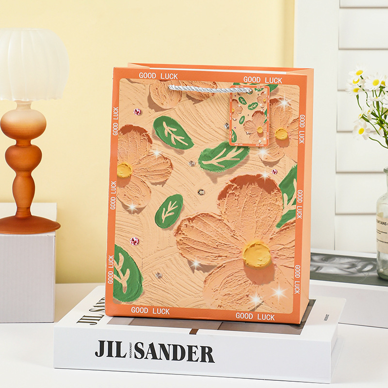 주황색 꽃; 흰색 판지; 19.5*14.5*10