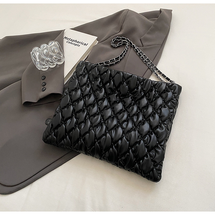 Große Gesteppte Tragetasche Für Damen Geräumige Lingge Schultertasche_voghion.com