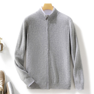 Men's wool cardigan autumn and winter New thickened warm sweater men's coat half turtleneck knitted bottoming shirt casual