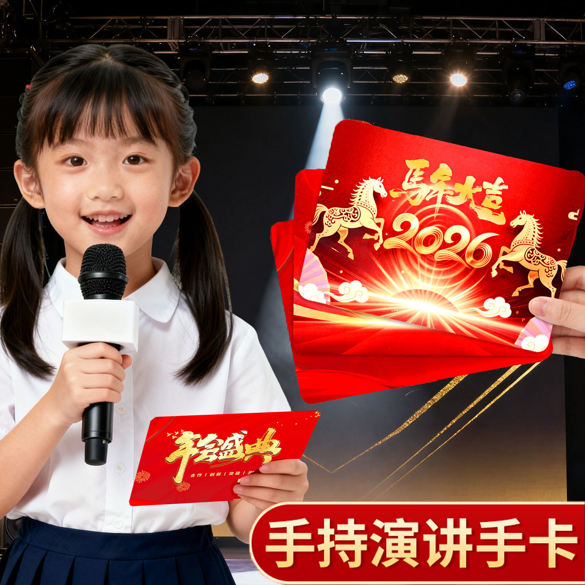 婚礼司仪提词卡主持人手卡台词卡元旦晚会演讲卡空白手稿题词卡片