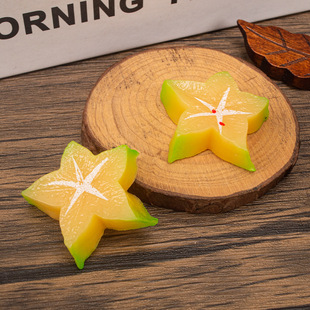 Simulation fruit fake carambola model miniature food play doll house toy simulation food hairpin niche funny headdress