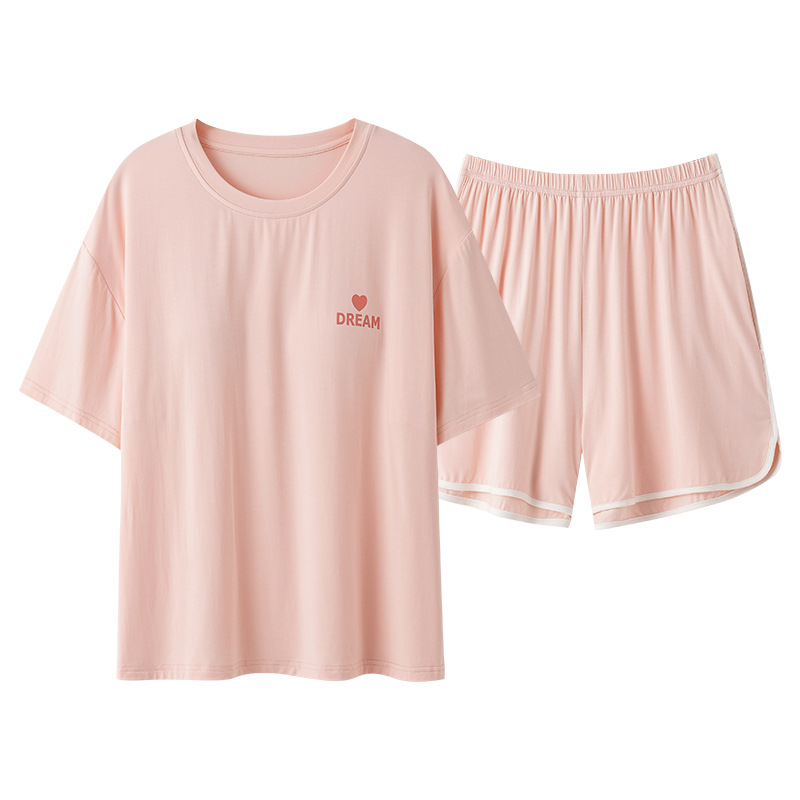 Verano nuevo par de mangas cortas pantalones cortos pijamas modales de verano hombre traje de mujer simple ropa de hogar suelta