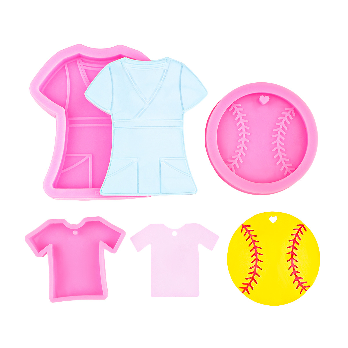 Diy hecho a mano bola de béisbol epoxi traje de enfermera llavero zapatillas de deporte etiqueta de aromaterapia molde de decoración de chocolate