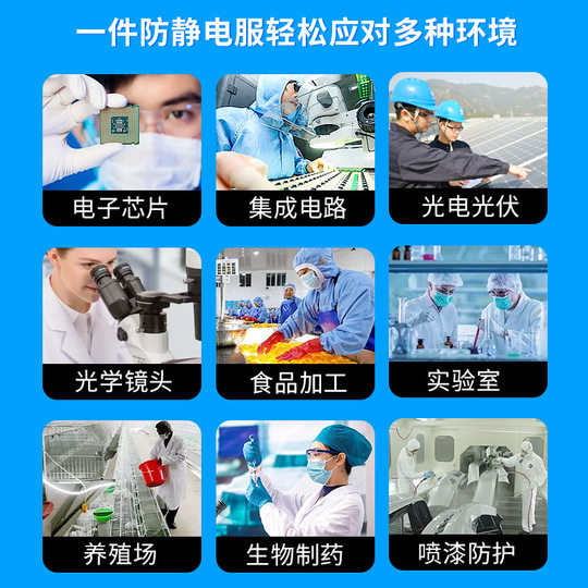Anti-static clothes work clothes dust-free electronic chip integrated circuit factory autumn men's and women's hooded jacket split