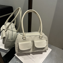 小众腋下包包女2024新款潮时尚复古托特包百搭大容量红色通勤包女