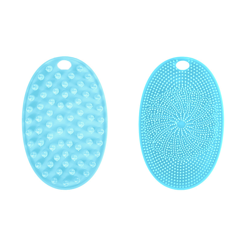 Amazon explosión cepillo de doble cara cepillo de masaje de dientes largos cepillo de limpieza de cuero cabelludo dos en uno cepillo de silicona cepillo de lavado de cabello