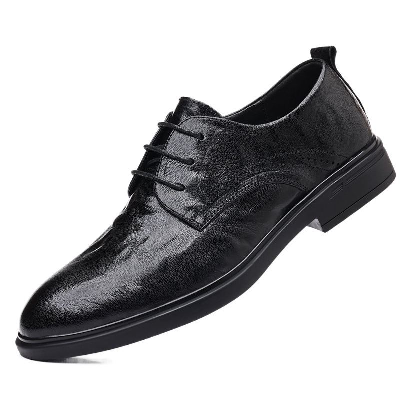Zapatos de cuero informales de negocios para hombre de primera capa de piel de oveja, zapatos formales de cuero genuino para hombre, zapatos de punta puntiaguda, nuevos zapatos de verano