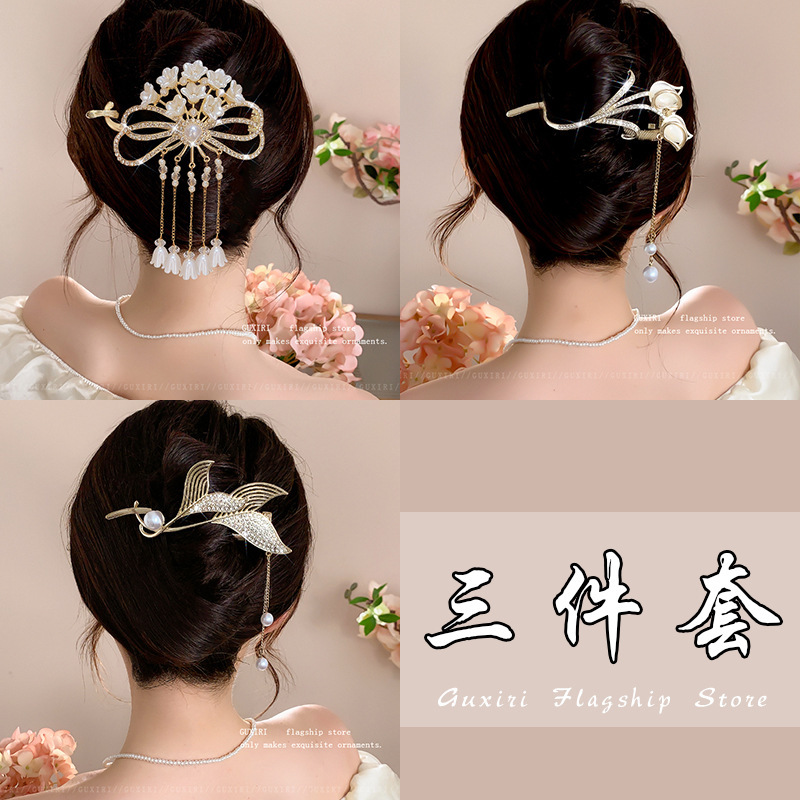 蝶結びタッセルヘアクリップ 女性用 後頭部用 2025年新作 高級ツイストワンワードクリップ 高級感のあるヘアクリップ ヘアアクセサリー|undefined