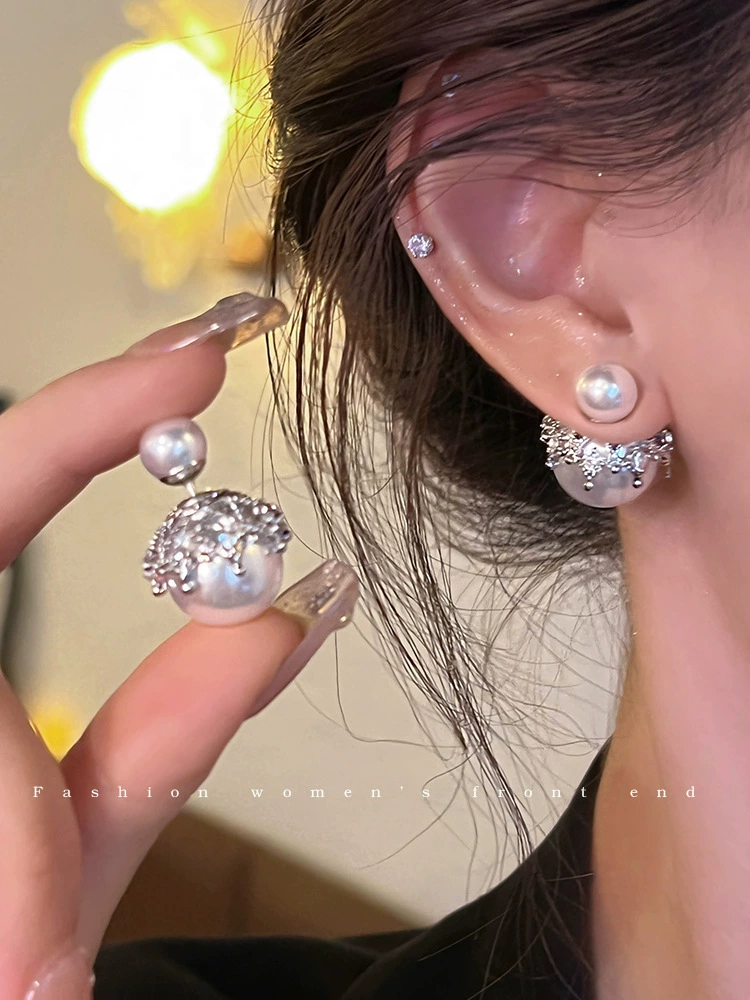 Retro Pearl Earrings, 925 Silver Needle, Light Luxury Style, Multiple Sizes